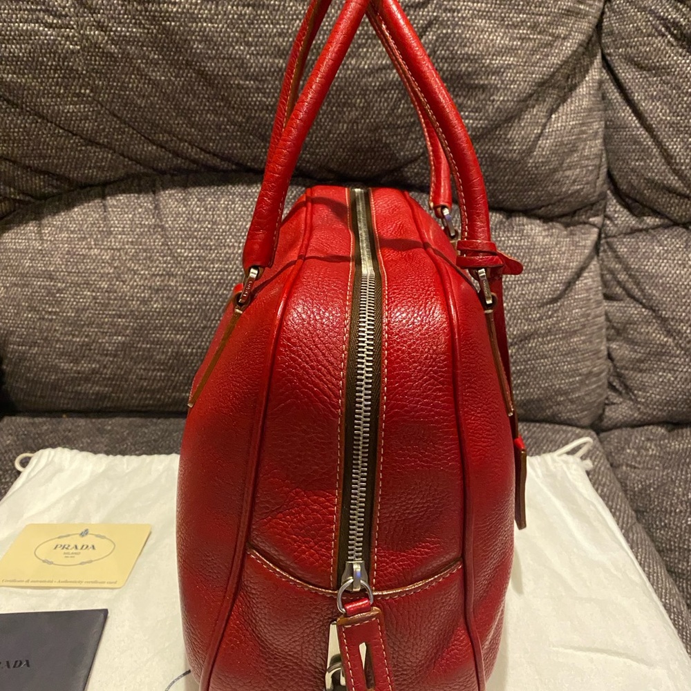 Prada Red Leather Shoulder Bag - Picture 7 of 15